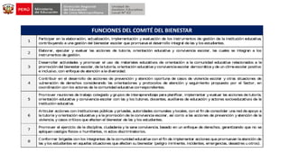 FUNCIONES DEL COMITÉ DEL BIENESTAR
 