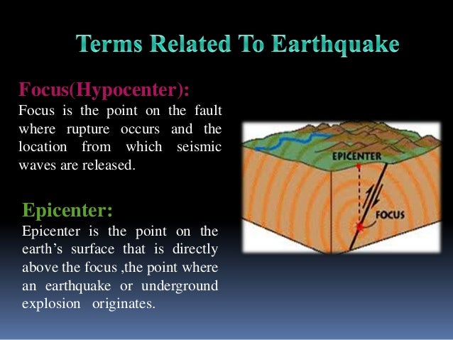 What is the difference between an epicenter and a focus?