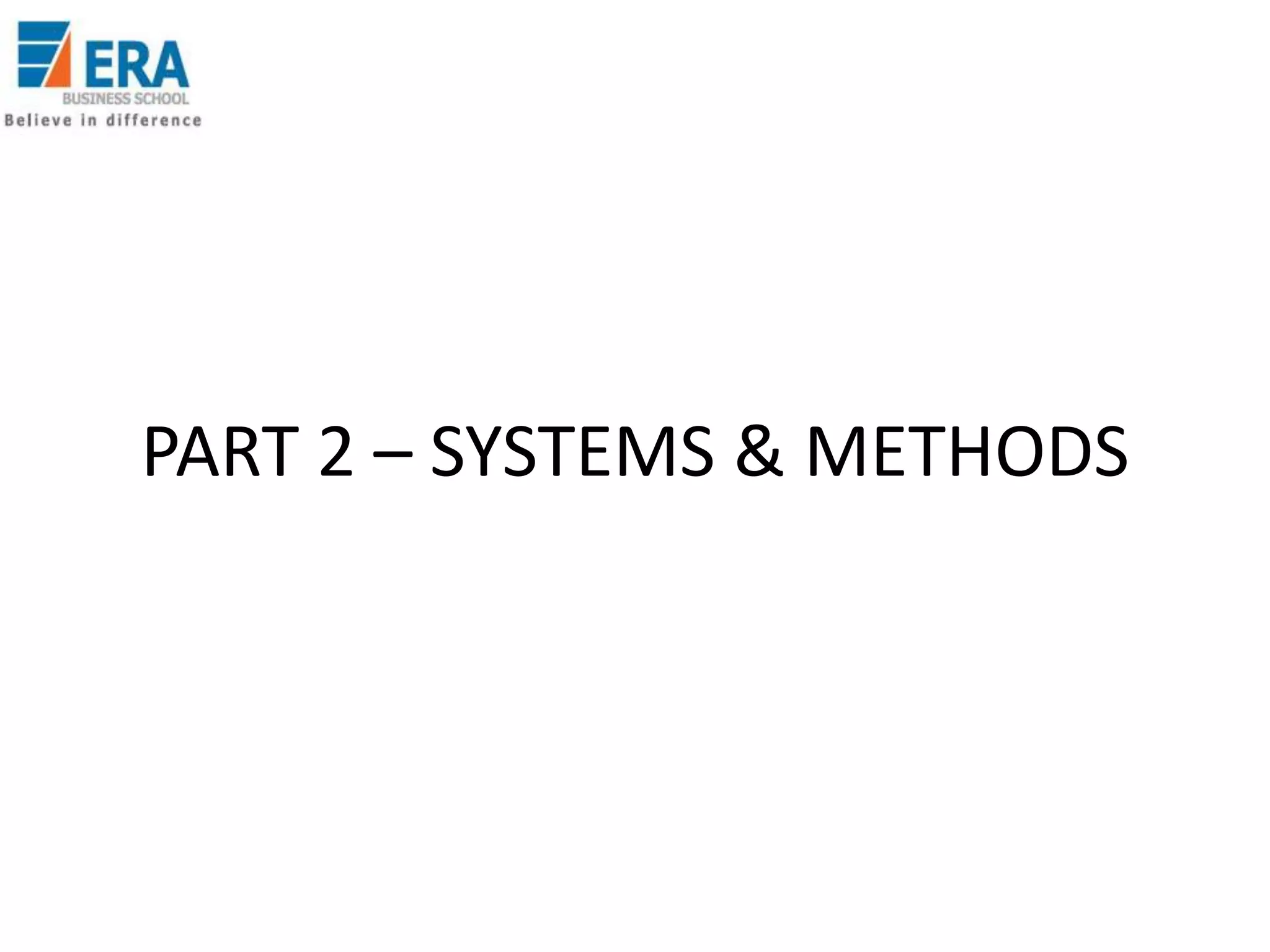 PART 2 – SYSTEMS & METHODS

 