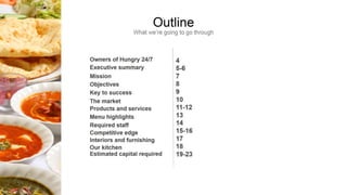 A business plan for a restaurant (India) 