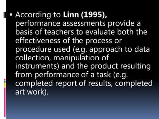 The Nature of Performance-Based Assessment (Assessment of Learning 2 ...