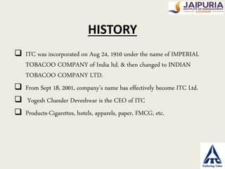 Final ppt itc | PPTX