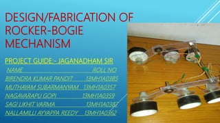 Mini Rocker Bogie Rocker bogie mechanism (mars rover) final year mini project | PPTX