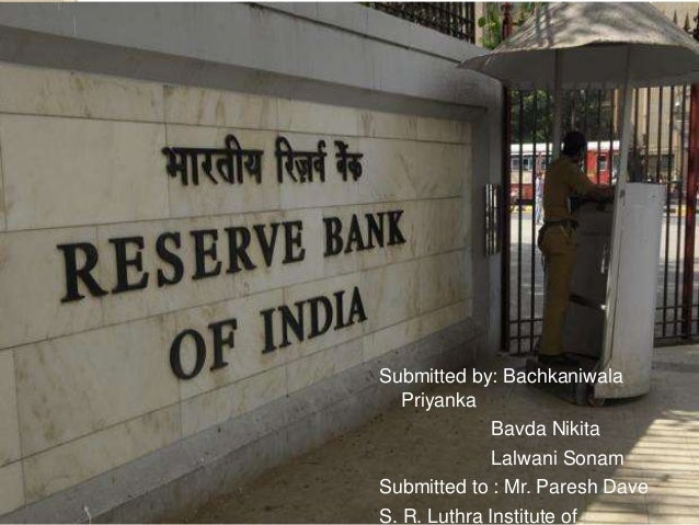 Reserve Bank Of India Management Of Financial Services Project