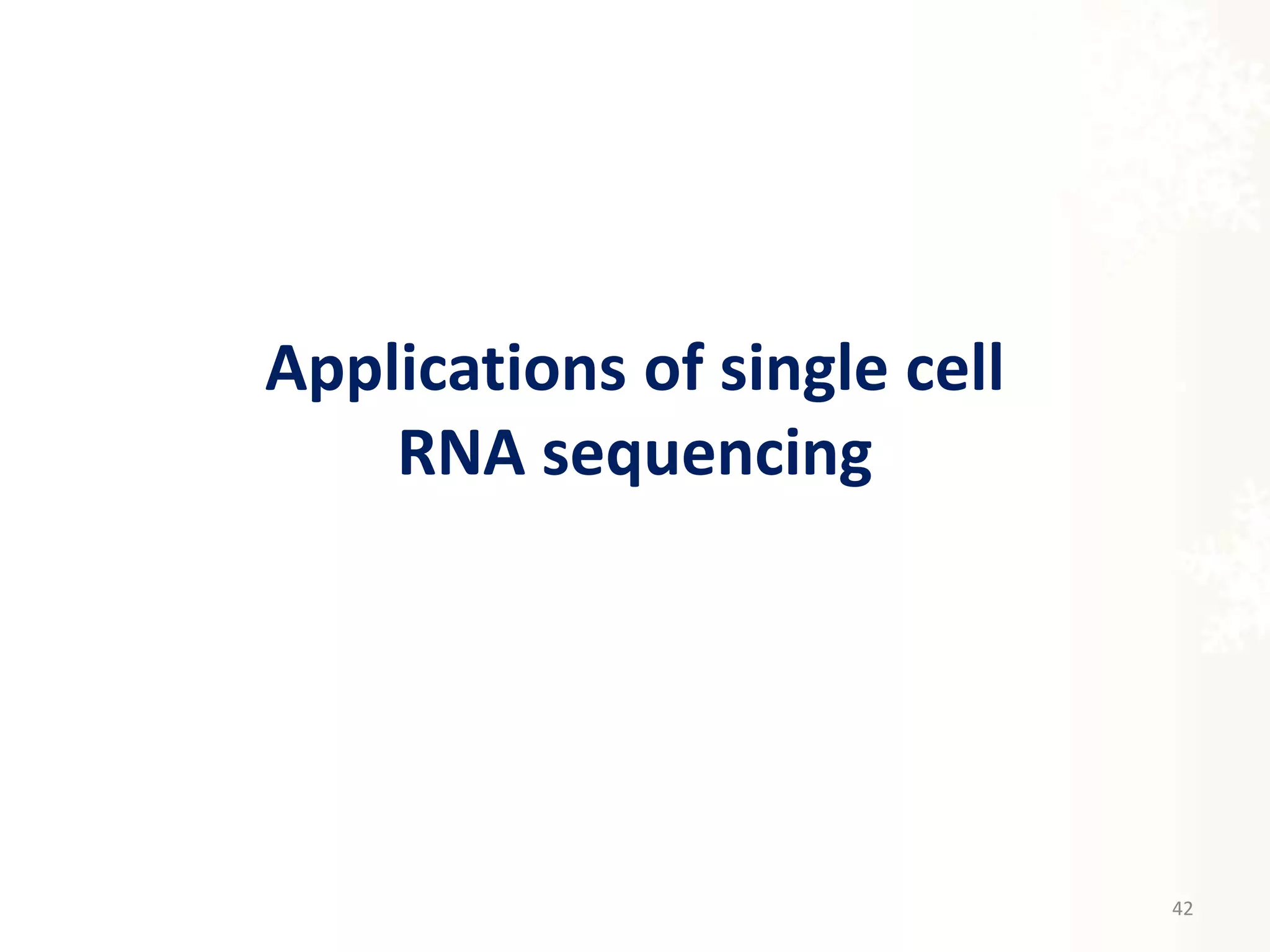 Applications of single cell
RNA sequencing
42
 