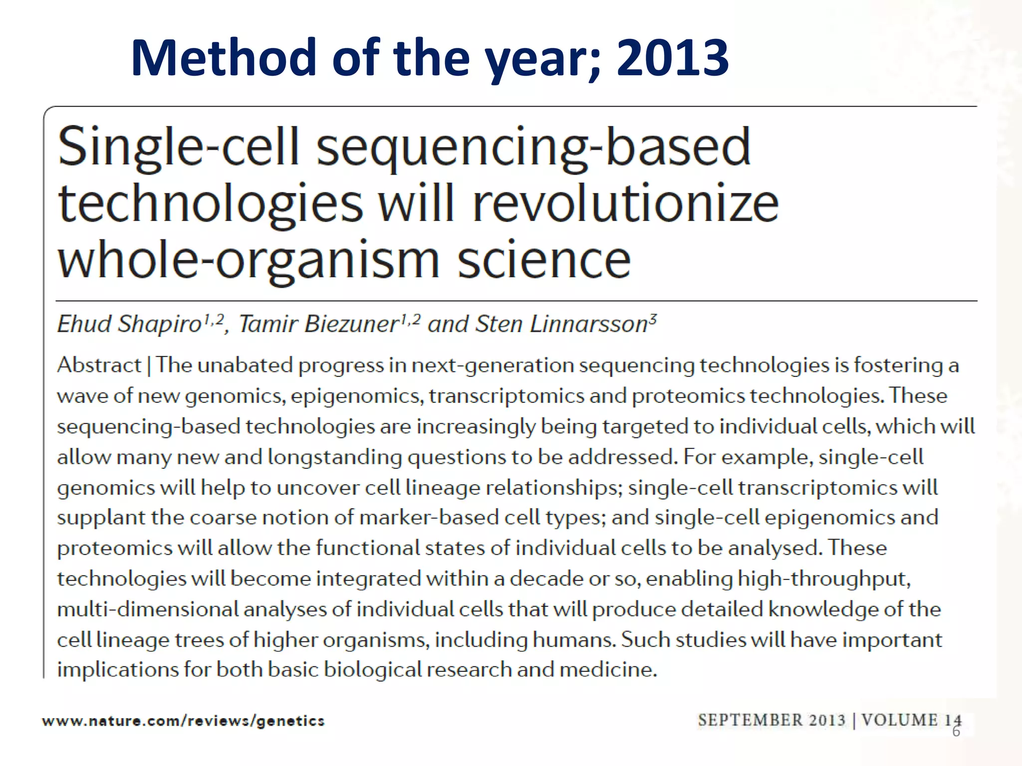 Method of the year; 2013
6
 