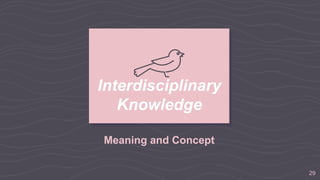 Meaning and Concept
Interdisciplinary
Knowledge
29
 
