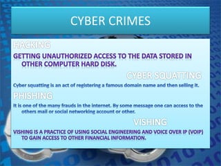 CYBER CRIMES
 