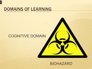 DOMAINS OF LEARNING
COGNITIVE DOMAIN
BIOHAZARD
 
