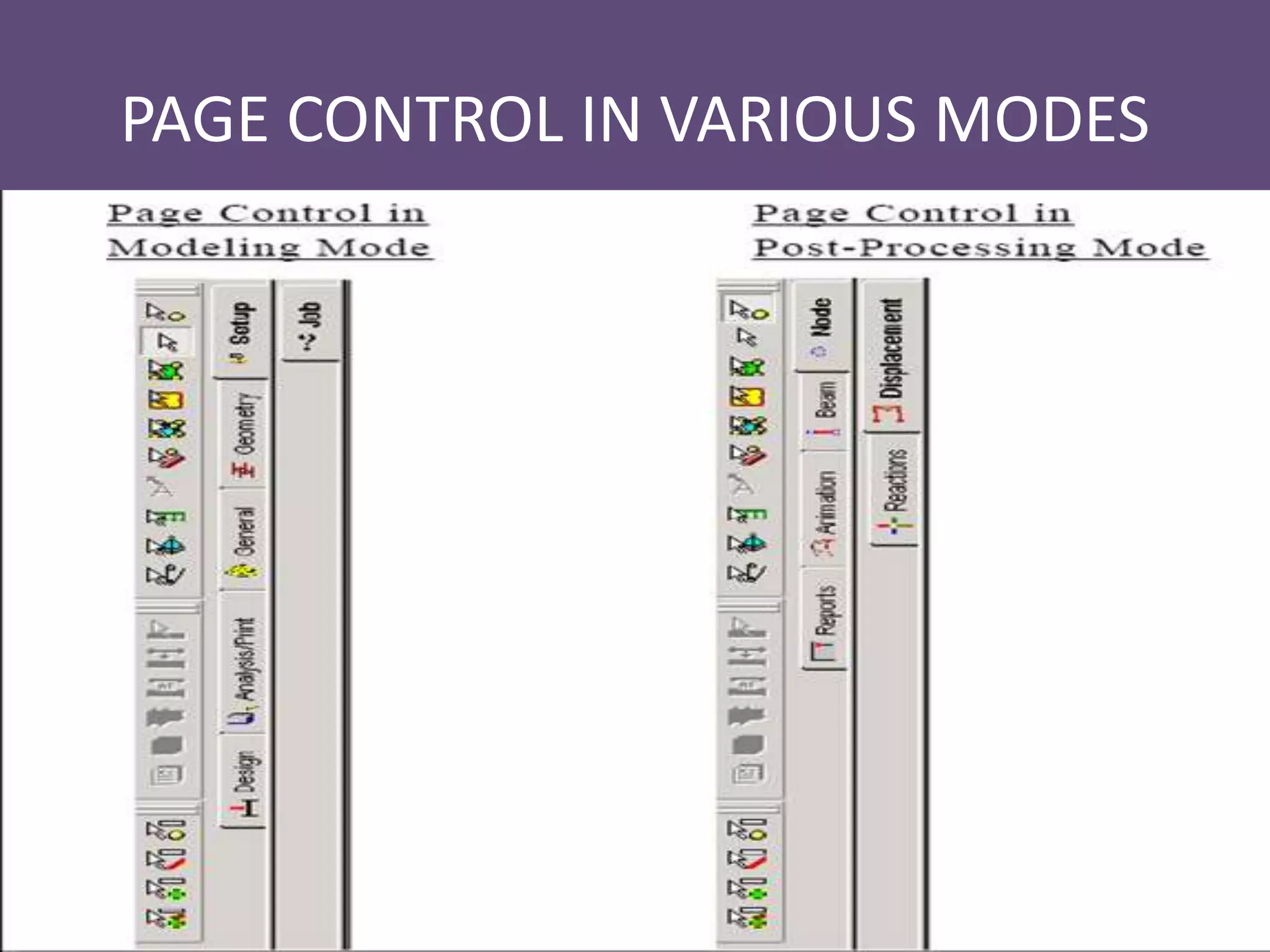 PAGE CONTROL IN VARIOUS MODES
 