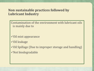 Sustainable Practices in Lubricant Industry PPTX