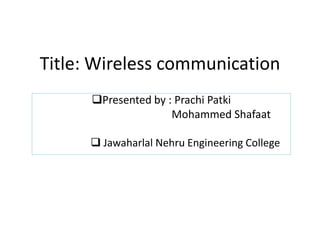 Final ppt wireless | PPT