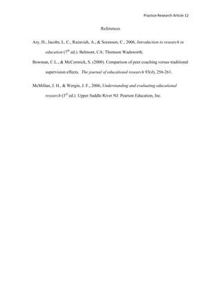 Final Practice Research Critique