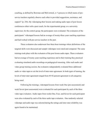 Final Practice Research Critique