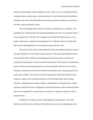 Final Practice Research Critique