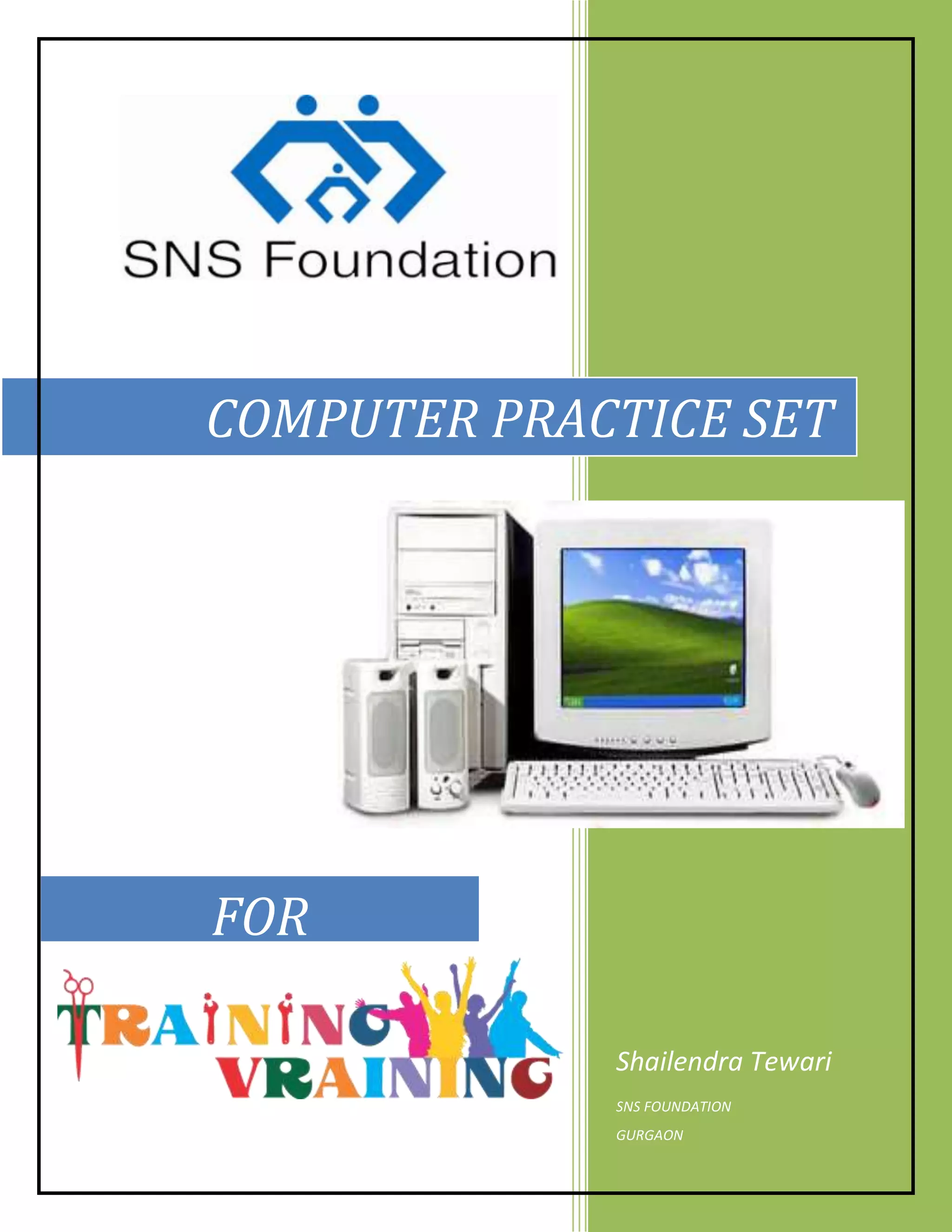 6 months module of Basic computer training | PDF