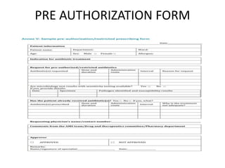 PRE AUTHORIZATION FORM
 
