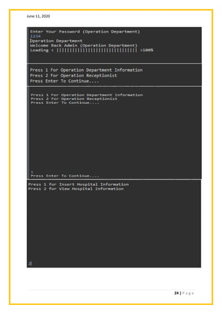 Hospital Management System Documentation Java | PDF