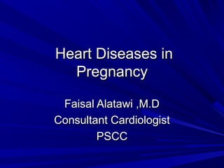 Heart Diseases inHeart Diseases in
PregnancyPregnancy
Faisal Alatawi ,M.DFaisal Alatawi ,M.D
Consultant CardiologistConsultant Cardiologist
PSCCPSCC
 