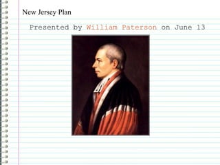 New Jersey Plan Presented by  William Paterson  on June 13 