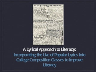 A Lyrical Approach to Literacy: ,[object Object]