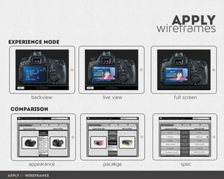 experience mode
comparison
wireframes
apply
apply /// wireframes
backview
appearance pacakge spec
live view full screen
 