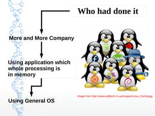Who had done it
Using application which
whole processing is
in memory
Using General OS
More and More Company
Image from ht...