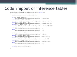 Code Snippet of inference tables
 