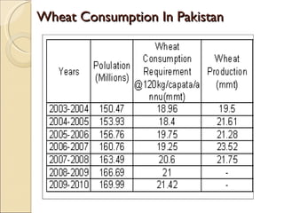 Wheat Consumption In Pakistan  