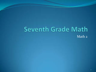 Seventh Grade Math Math 2 1 
