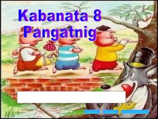 Kabanata 8 Pangatnig Nakaraan Susunod Talaan   ng   Nilalaman Ang kabanatang ito ay patungkol naman sa pangatnig. Ito’y naglalayong maglahad ng mga impormasyong ukol dito gaya ng katuturan at kaurian nito. Layunin din nitong payabungin ang kaalaman ng babasa ukol sa pagkilala ng mga pangatnig. 