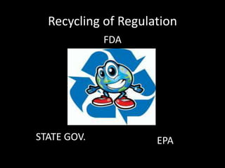 Recycling of RegulationFDA   STATE GOV.EPA