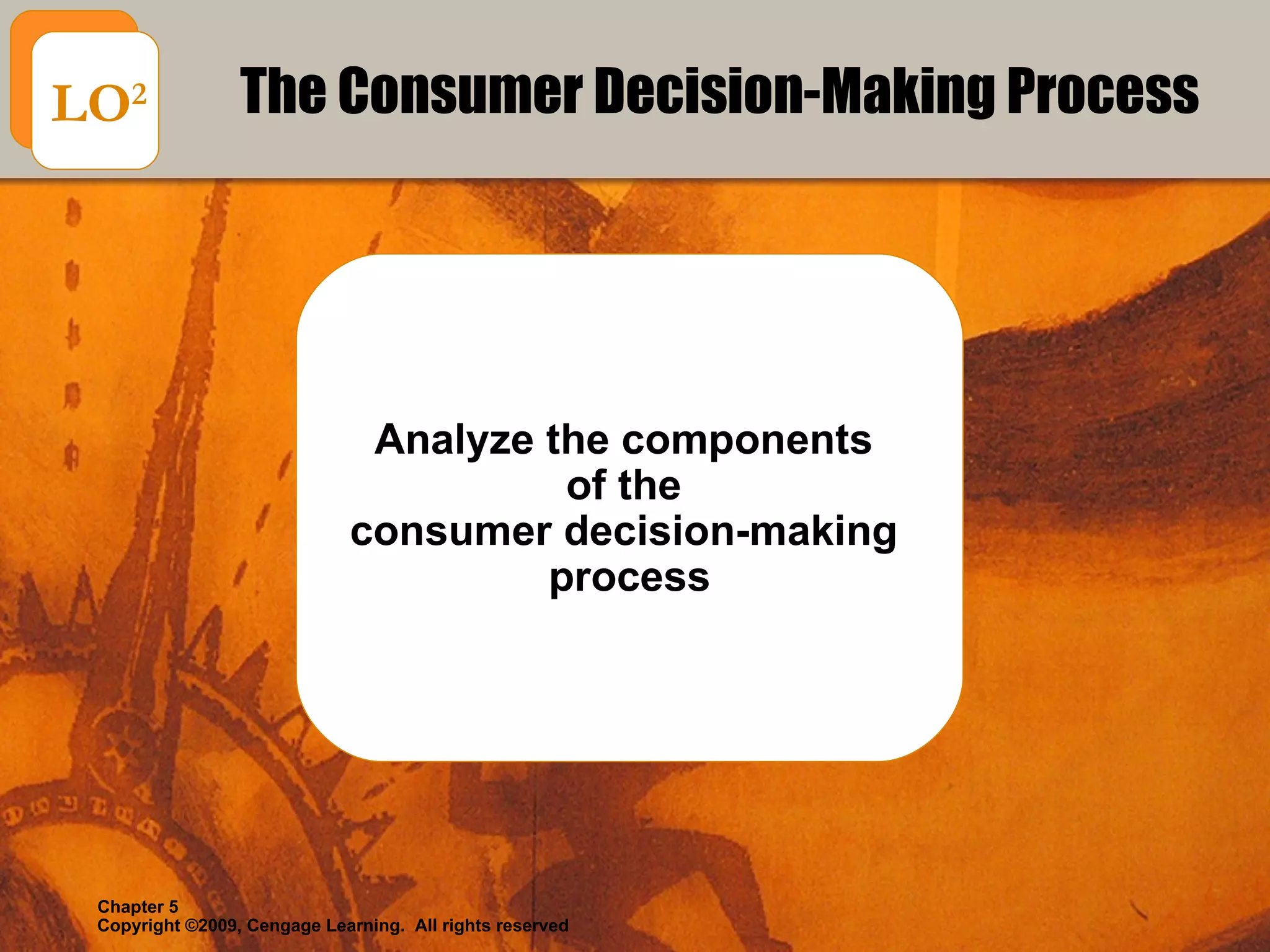 The Consumer Decision-Making Process Analyze the components  of the  consumer decision-making  process LO 2 