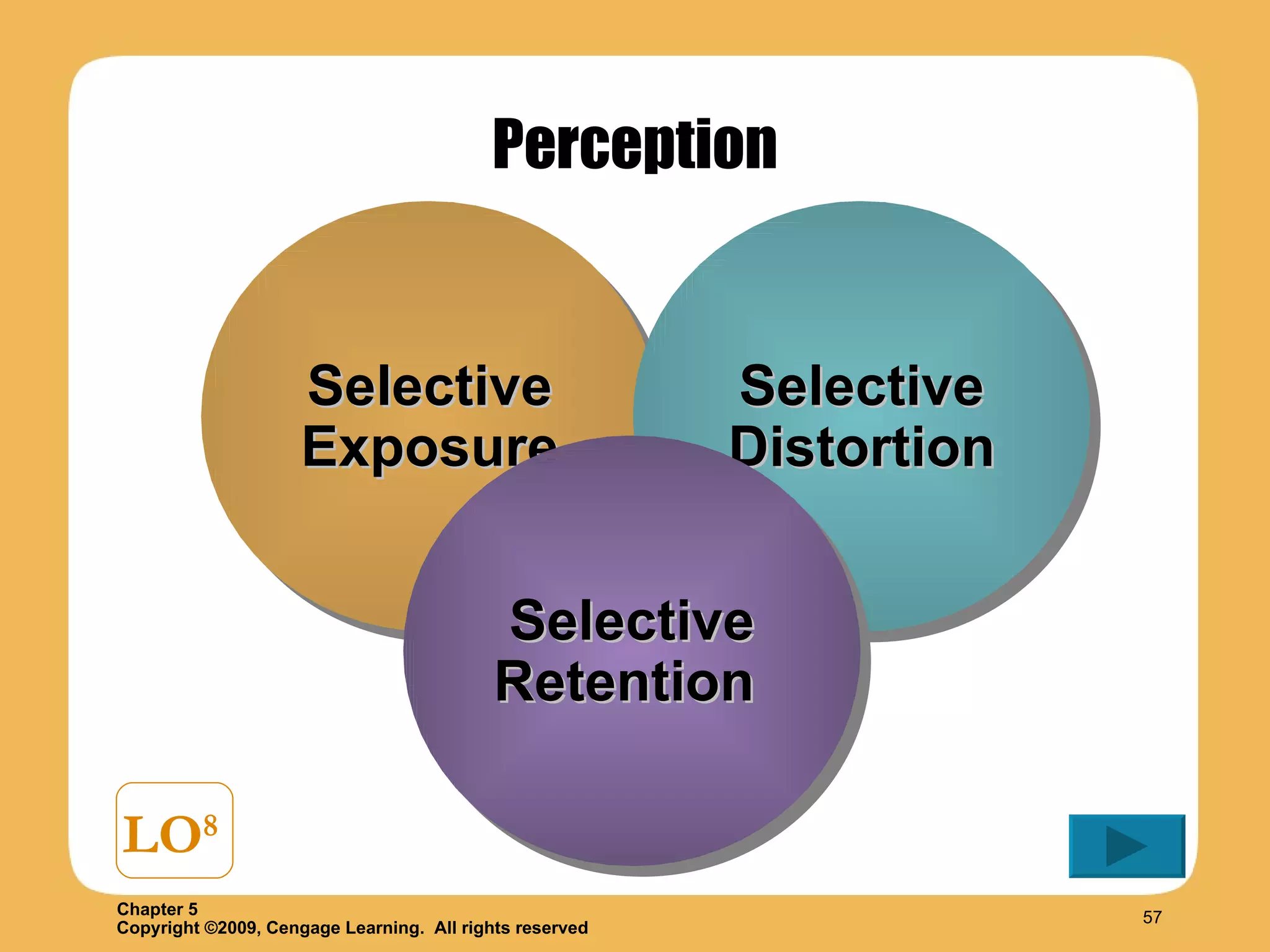 Perception LO 8 Selective Exposure Selective Distortion Selective Retention   