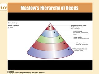 Maslow’s Hierarchy of Needs LO 8 