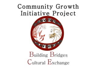 Community Growth Initiative Project B uilding   B ridges C ultural   E xchange 