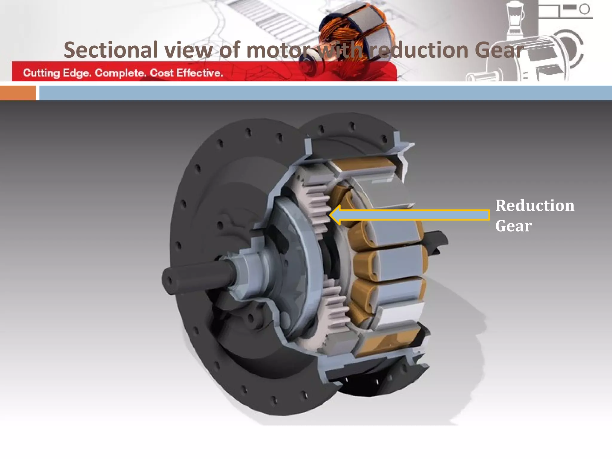 Sectional view of motor with reduction Gear
Reduction
Gear
 