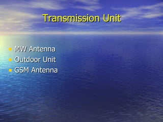 Transmission Unit MW Antenna Outdoor Unit GSM Antenna 