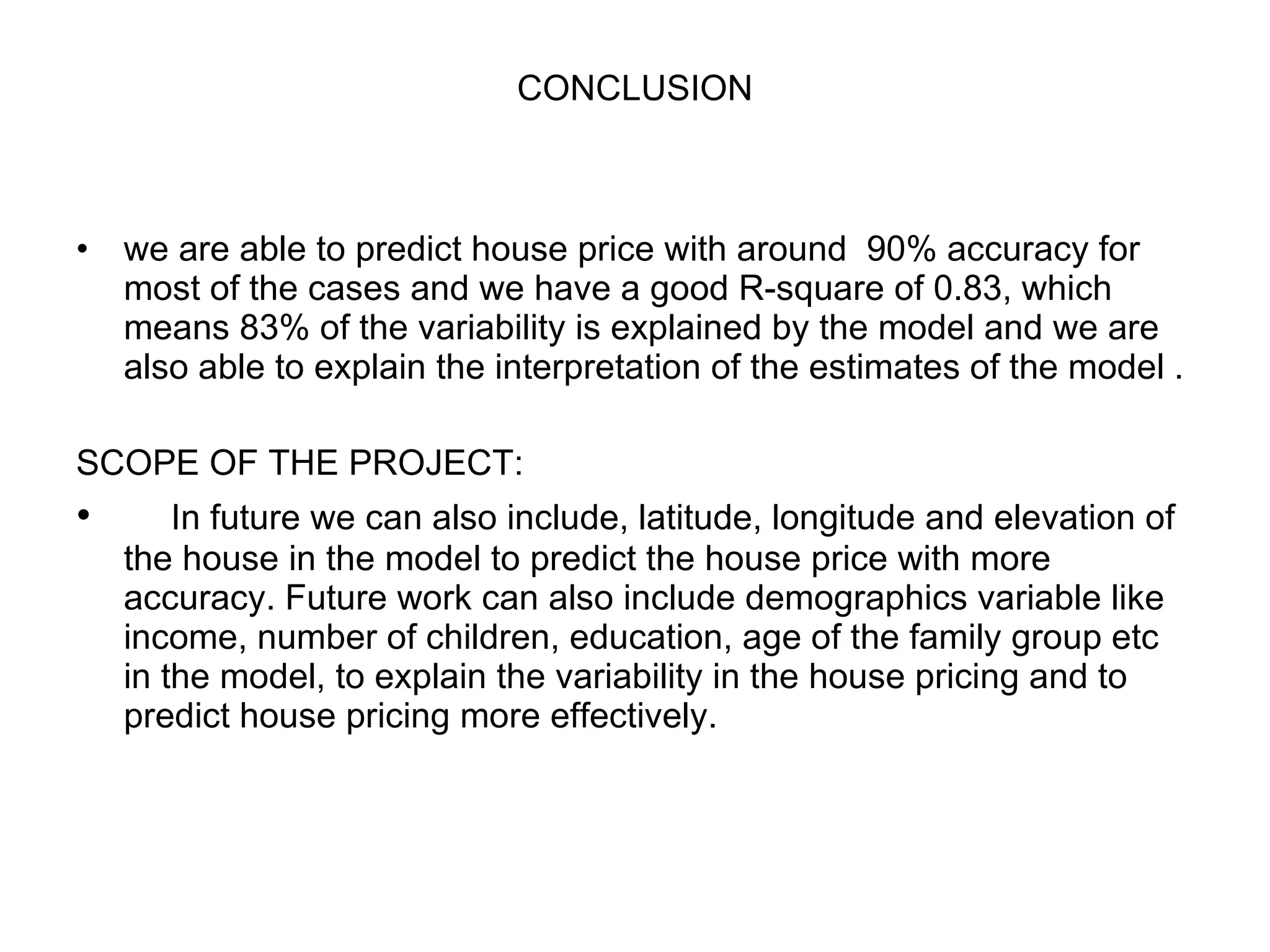Prediction of house price using multiple regression | PPT