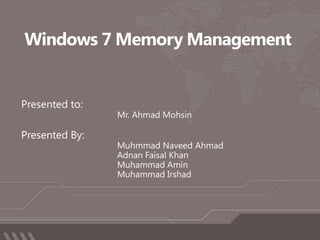 Memory Management in Windows 7 | PPTX | Operating Systems | Computer ...