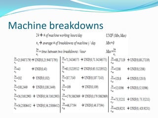 Machine breakdowns
 