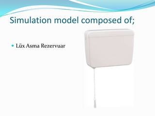 Simulation model composed of;

 Lüx Asma Rezervuar
 