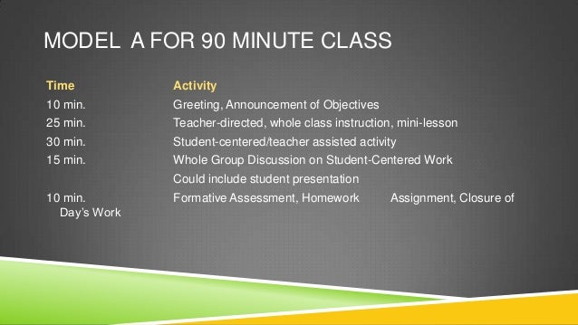 block scheduling lesson plan template