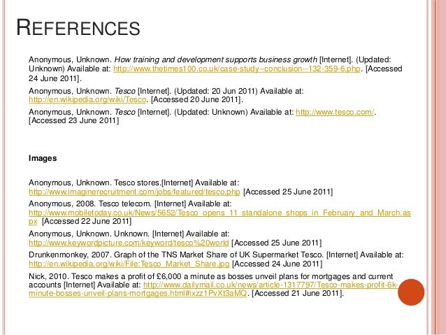 dissertation on tesco during recession