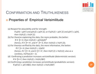 CONFIRMATION AND TRUTHLIKENESS


Properties of Empirical Verisimilitude

27

 