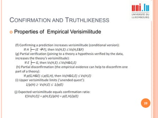 CONFIRMATION AND TRUTHLIKENESS


Properties of Empirical Verisimilitude

28

 