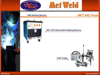 MET ARC Produc

SAW Welding Machine

MET ARC Brand SAW Welding Machine

SAW Trolley

METWELD

www.metweld.in

 