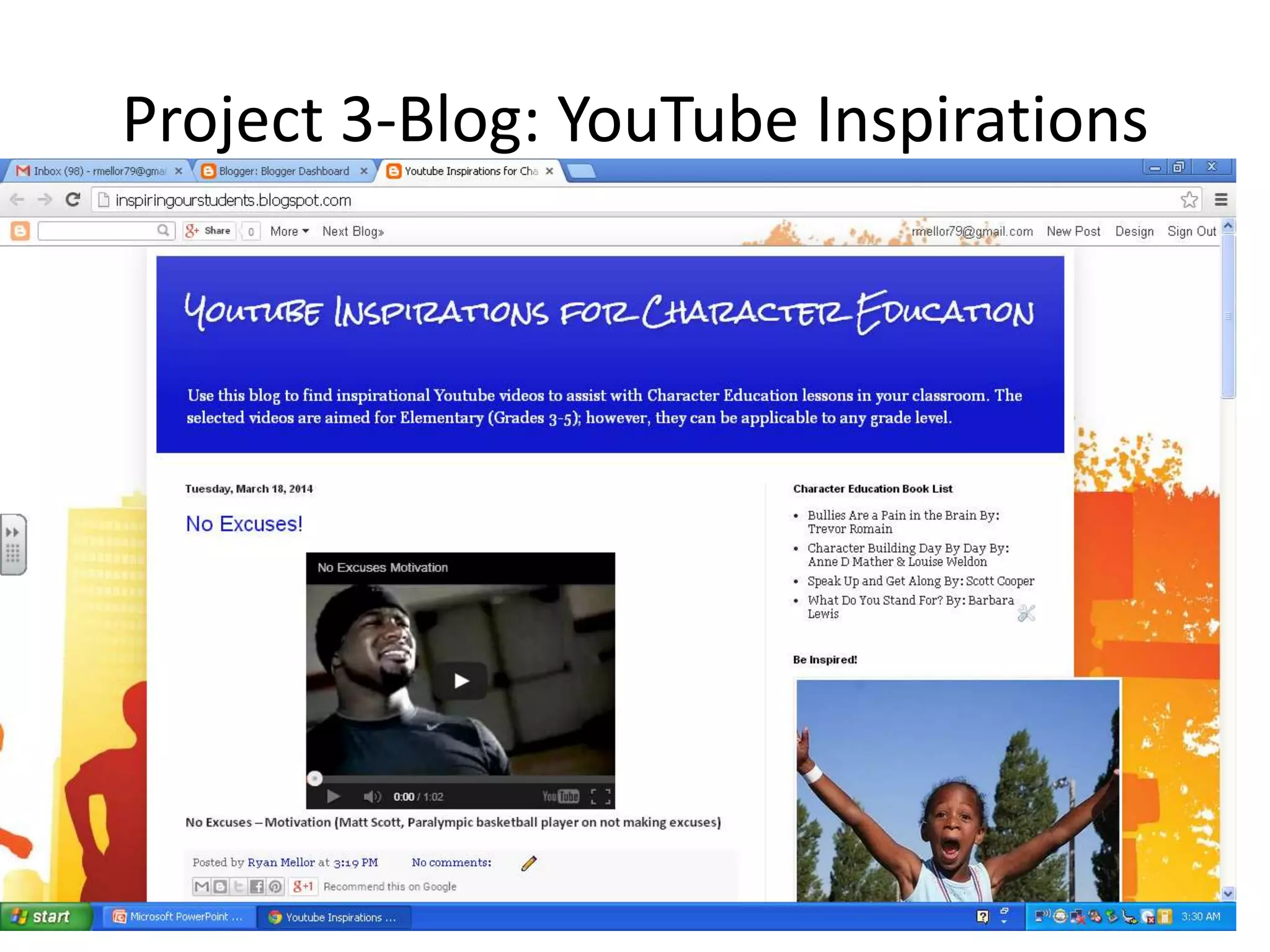 Project 3-Blog: YouTube Inspirations
 