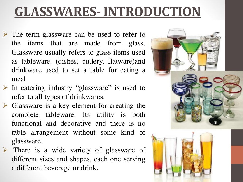 TYPES OF GLASSWARES