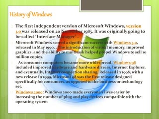 windows and its components | PPTX | Operating Systems | Computer ...